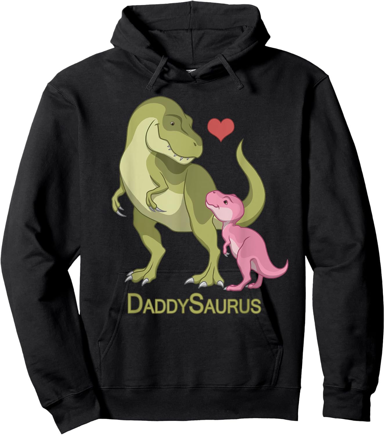 DaddySaurus T-Rex Father & Baby Girl Dinosaurs Hoodie - Hoodie | Black