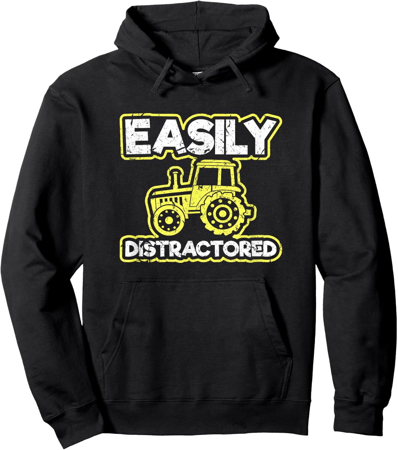 Easily Distractored Funny Farmer Gifts Tractor Hoodie - Hoodie | Black