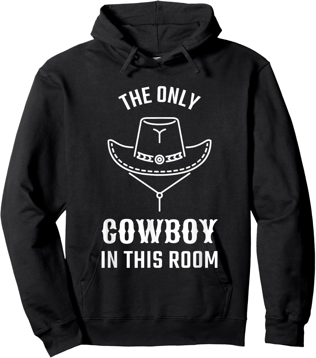 Cool Western Graphic For Boys and Men With Hat Cowboys Hoodie - Hoodie | Black