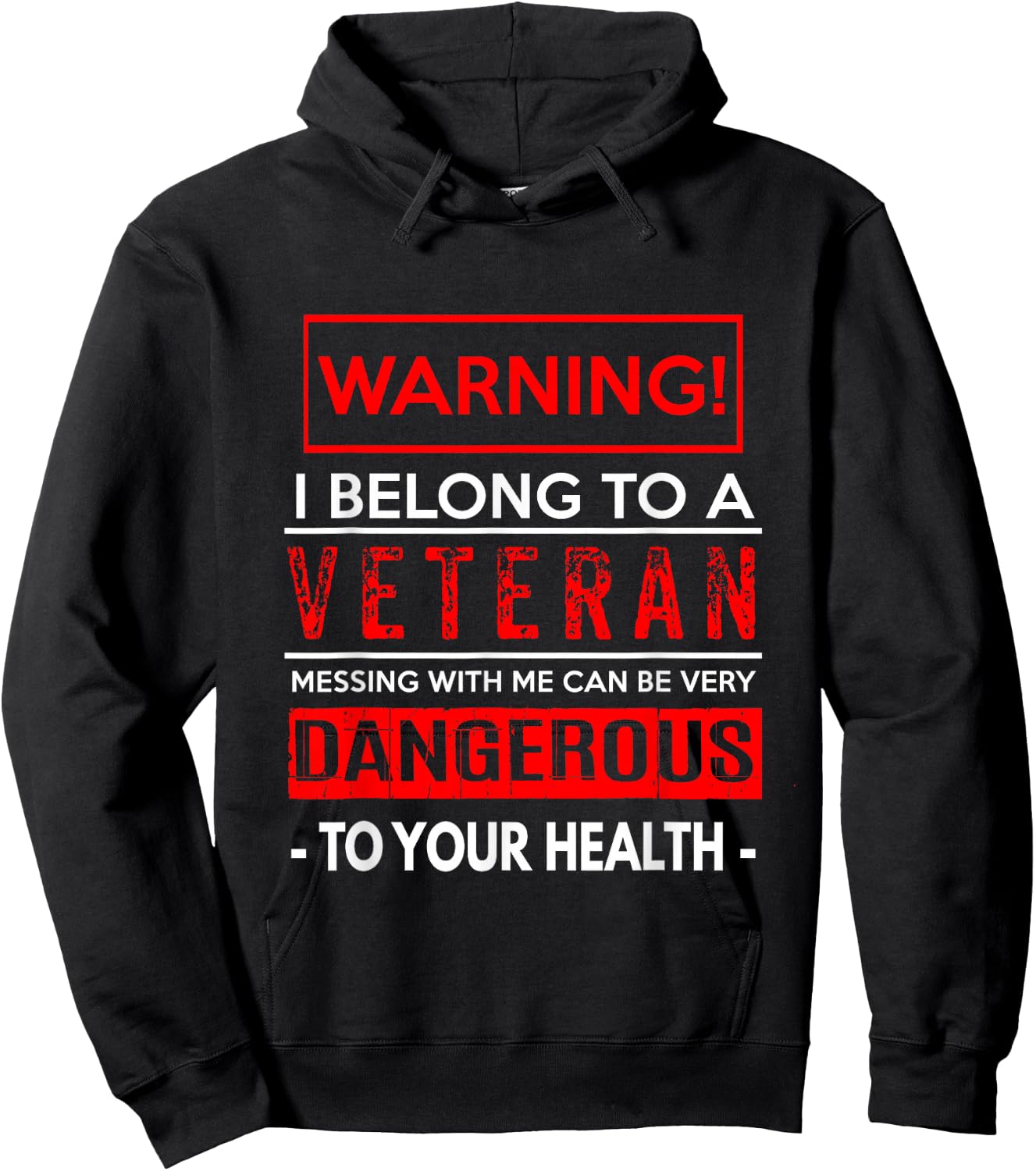 American Patriots Design , Women & Kids Funny Veteran Wife / Husband - Warning! Dangerous! Hoodie - Hoodie | Black