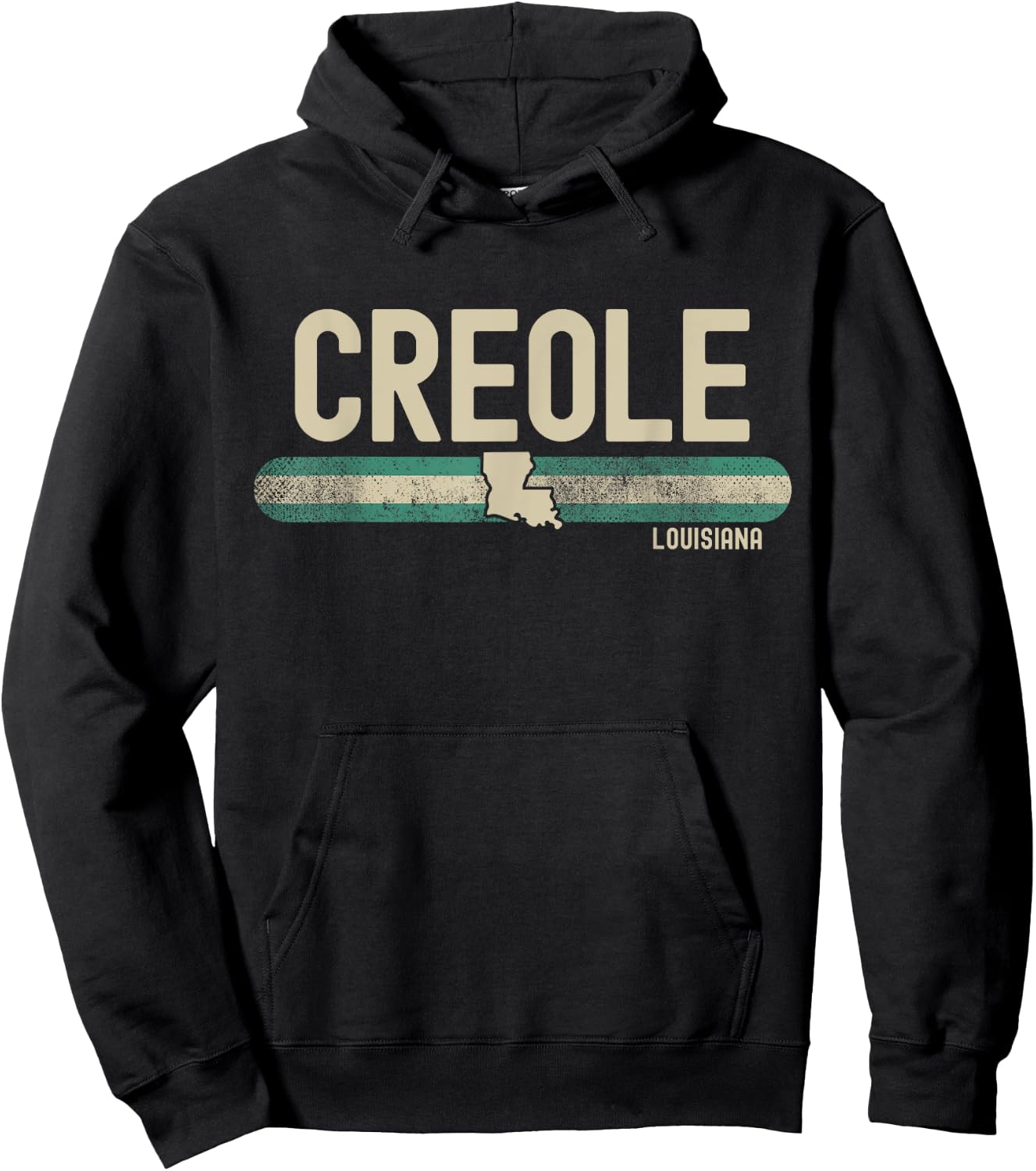 Creole LA | Louisiana | Travel & 80s Style Hoodie - Hoodie | Black