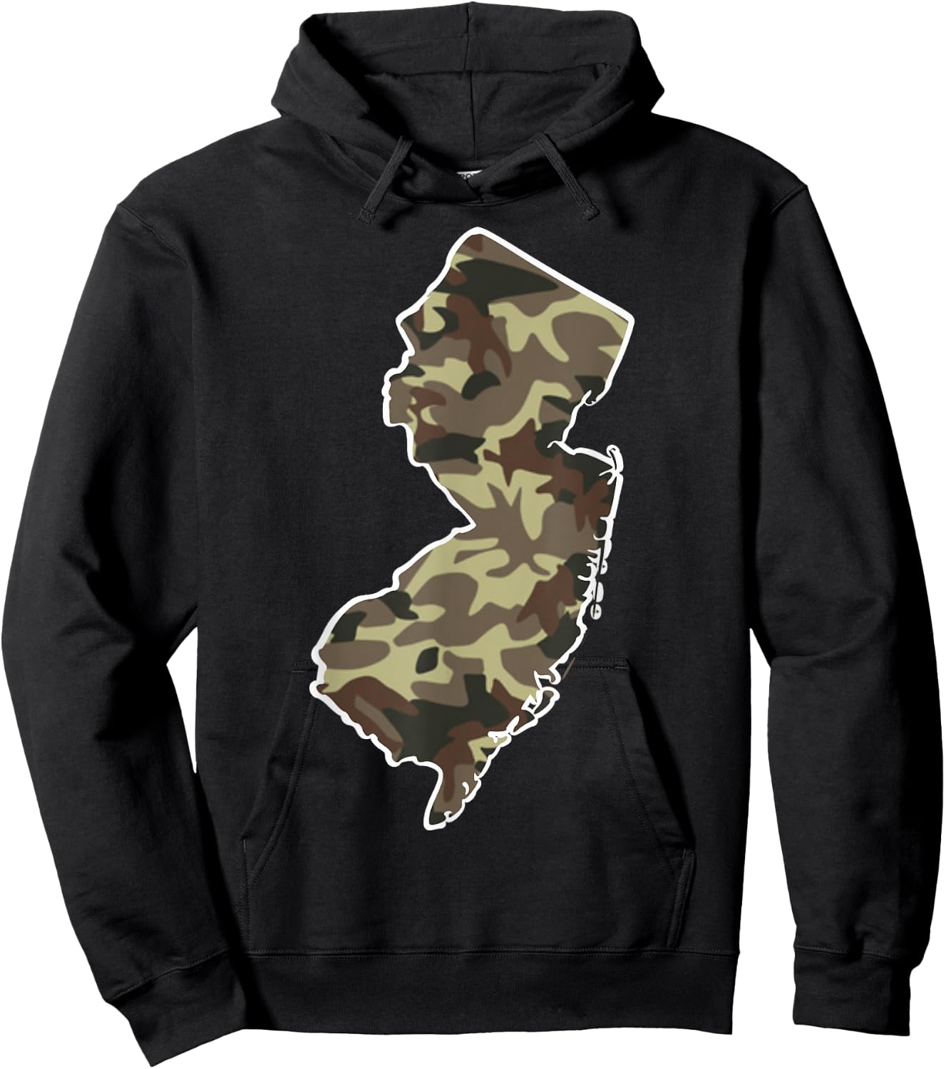 New Jersey Pride Hunting Military Camo NJ State Map Hoodie - Hoodie | Black