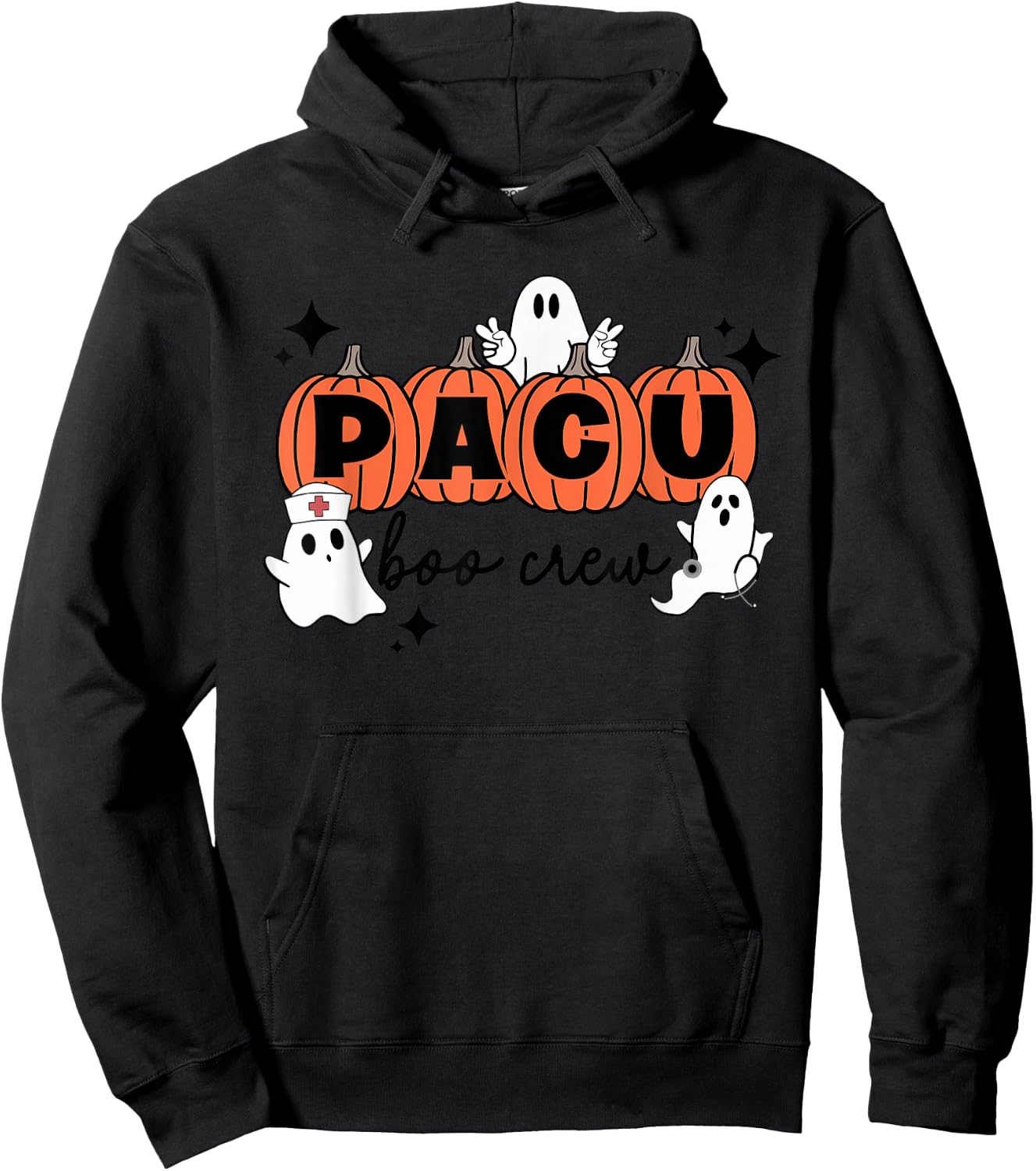 PACU Halloween shirt PACU boo crew Halloween anesthetist Hoodie - Hoodie | Black