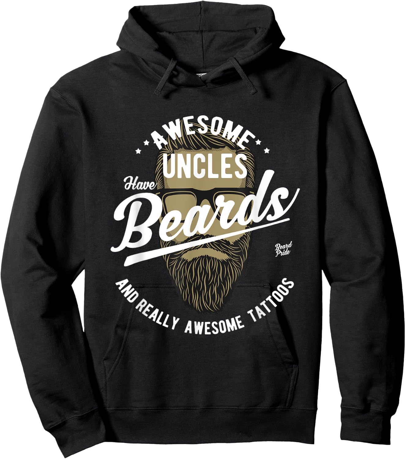 Awesome Uncles Have Tattoos and Beards | Gifts for Dad Hoodie - Hoodie | Black