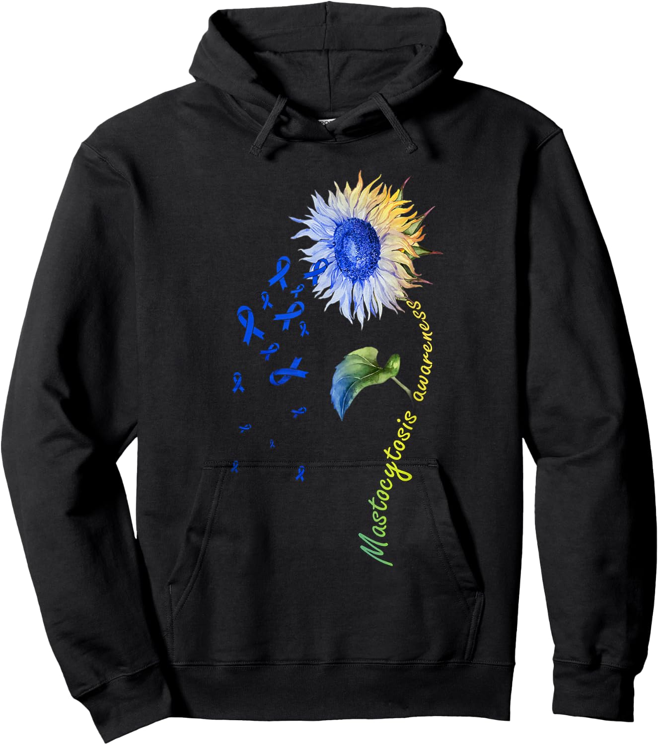 Mastocytosis Awareness Sunflower Hoodie - Hoodie | Black