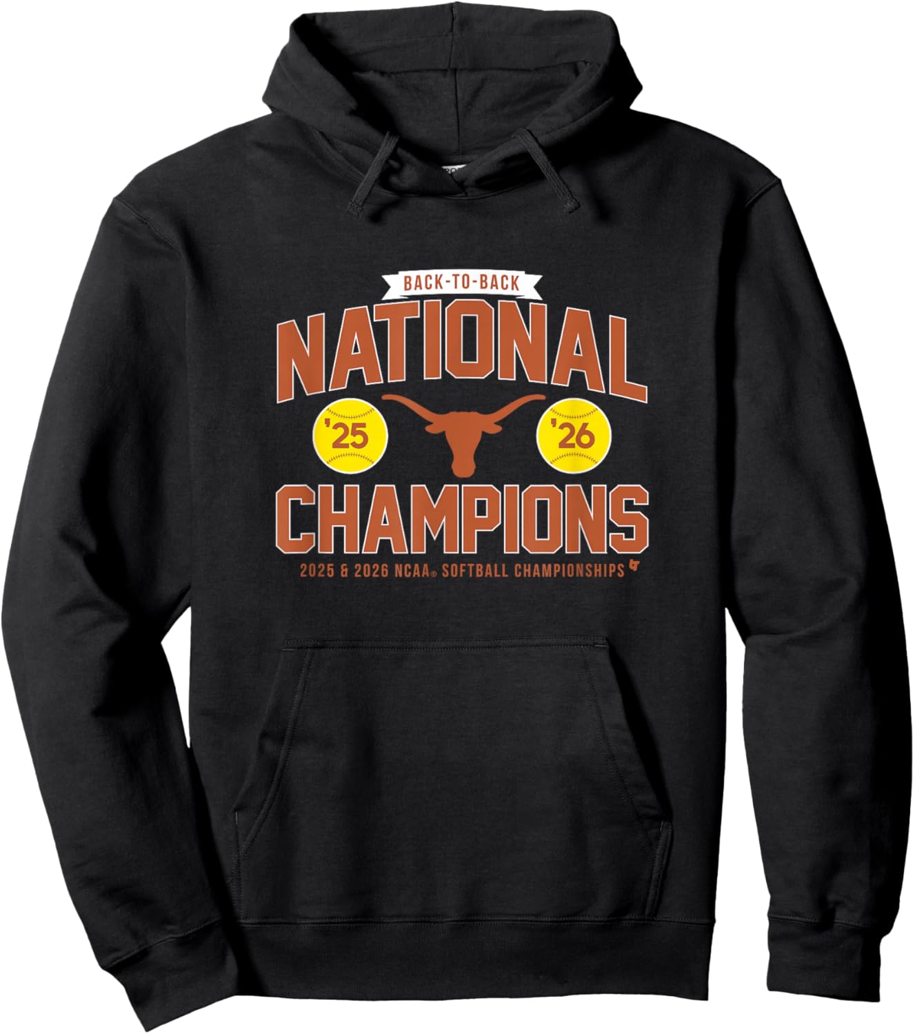 Texas Softball - Back-to-Back NCAA Champions Classic Hoodie - Hoodie | Black