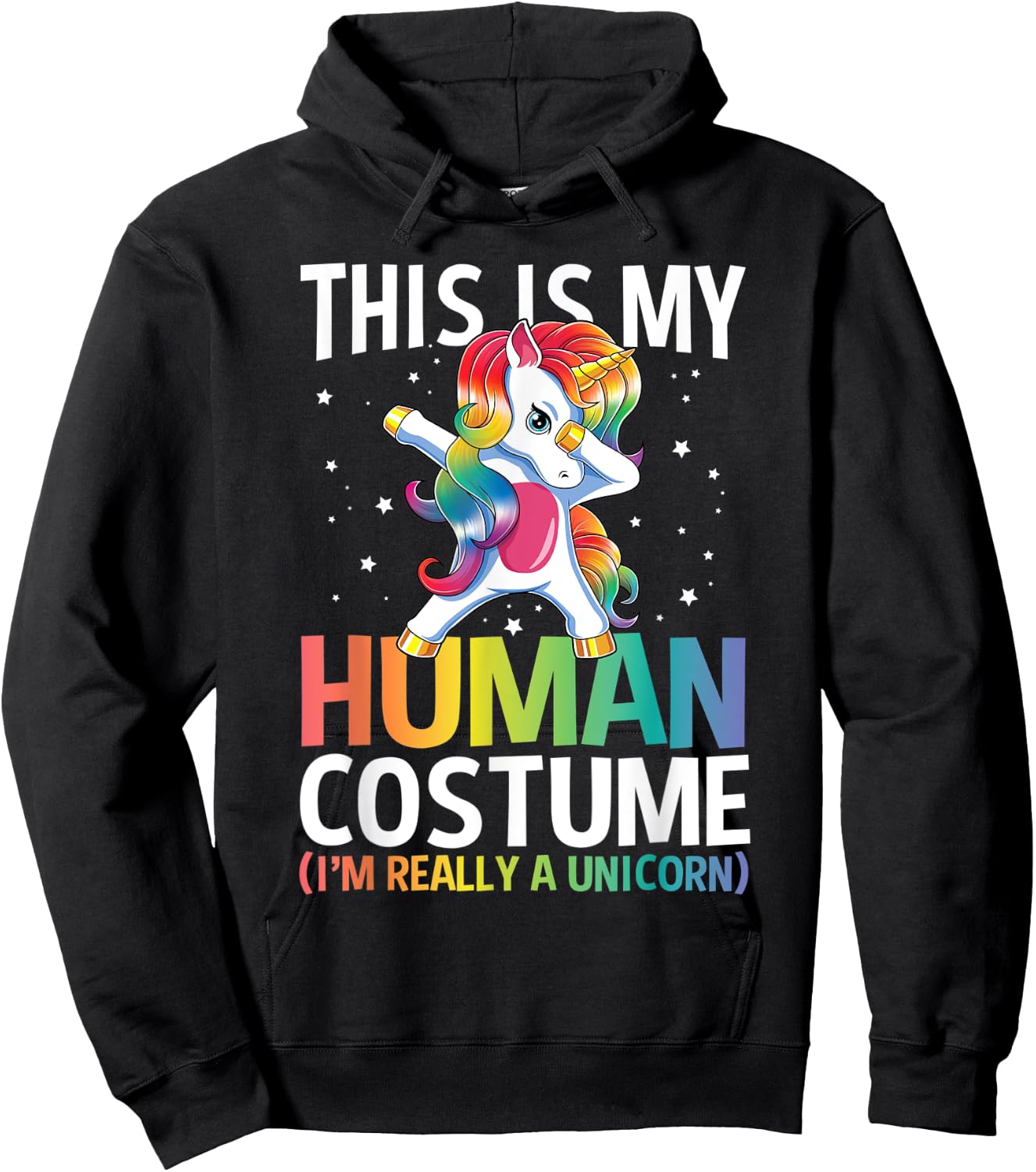 This Is My Human Costume I'm Really A Unicorn Funny Gift Hoodie - Hoodie | Black