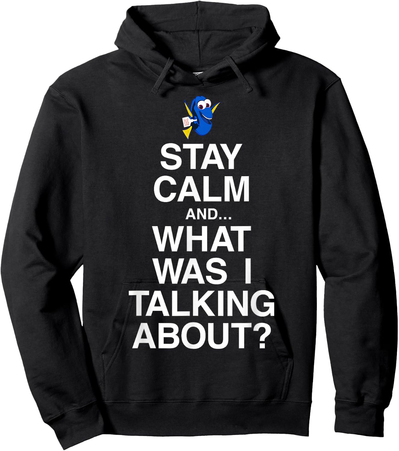 Disney Pixar Finding Dory Keep Calm Forgetful Dory Logo Hoodie - Hoodie | Black