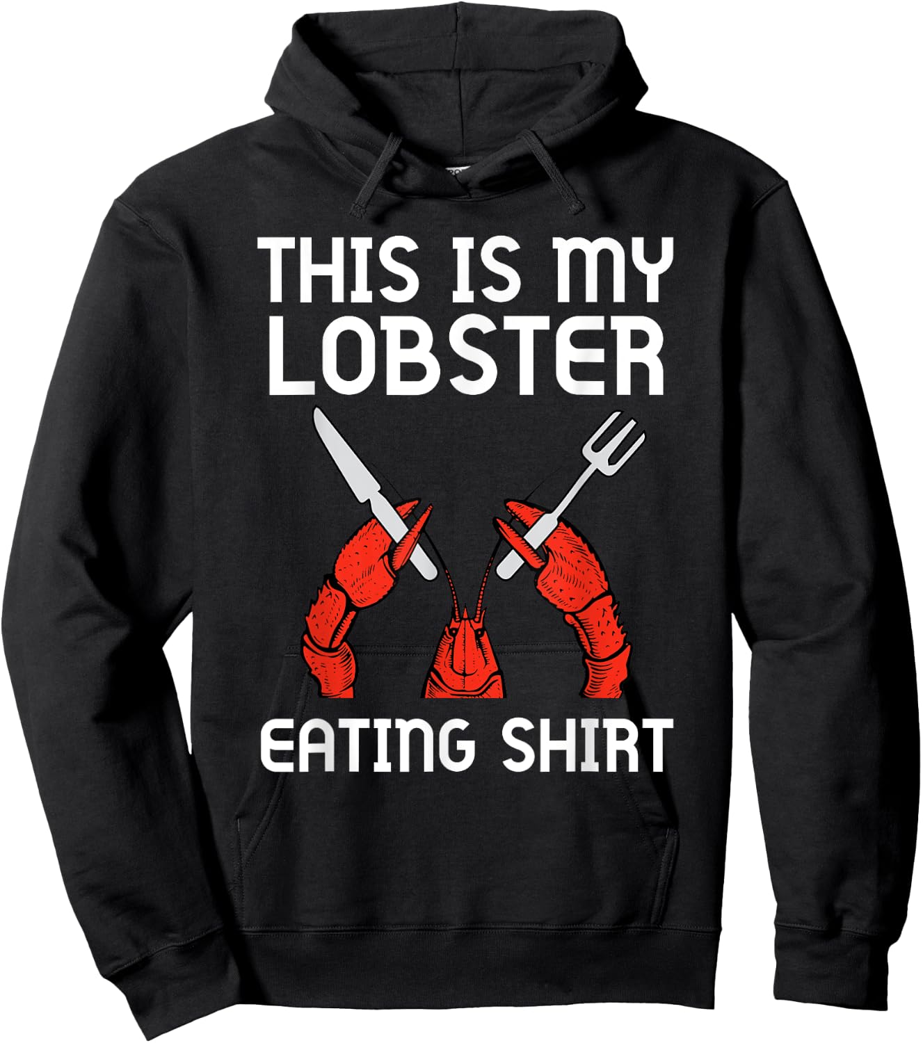 This Is My Lobster Eating Shirt Funny Seafood Boil Eat Retro Hoodie - Hoodie | Black