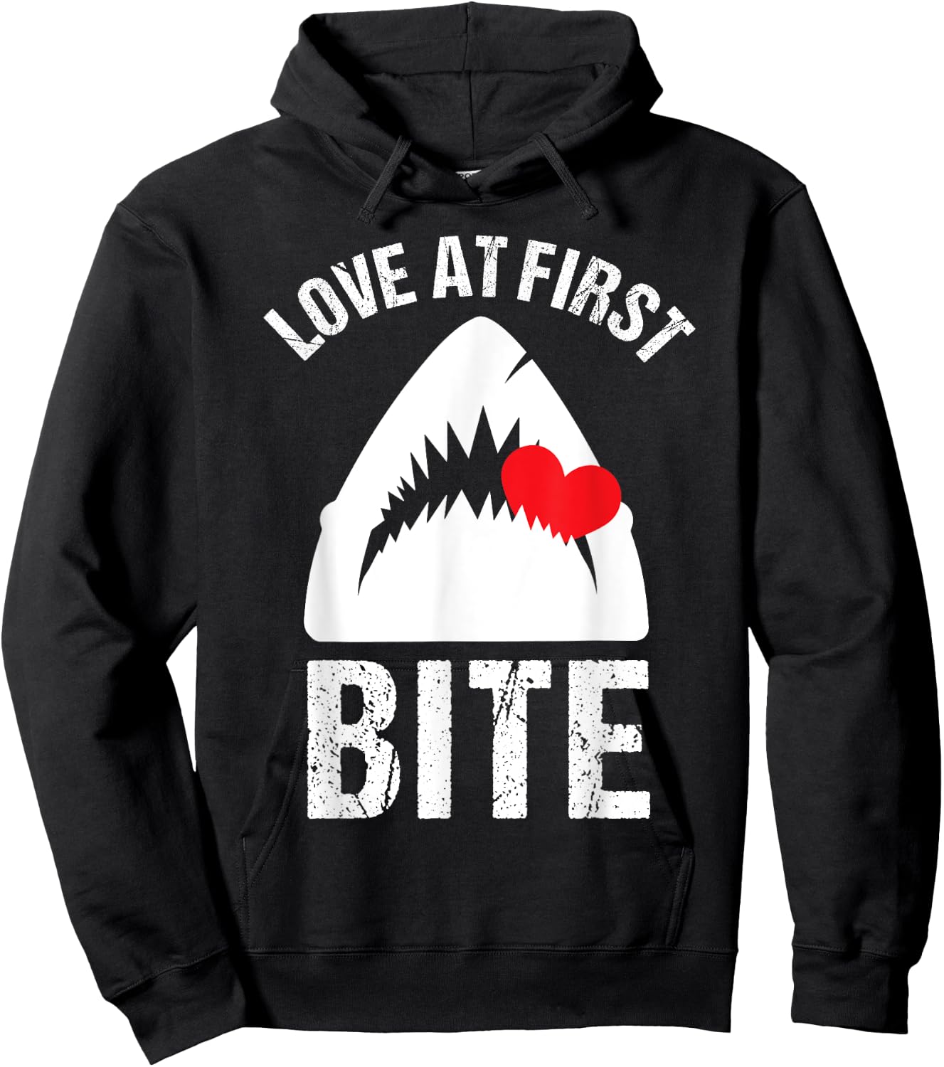 Valentines Shirt for Boys Funny Shark Quote Love Bite Hoodie - Hoodie | Black