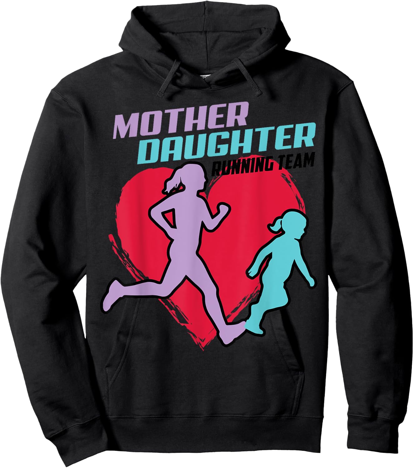 Cool Mother Daughter Running Team | Funny Runner Tandem Gift Hoodie - Hoodie | Black
