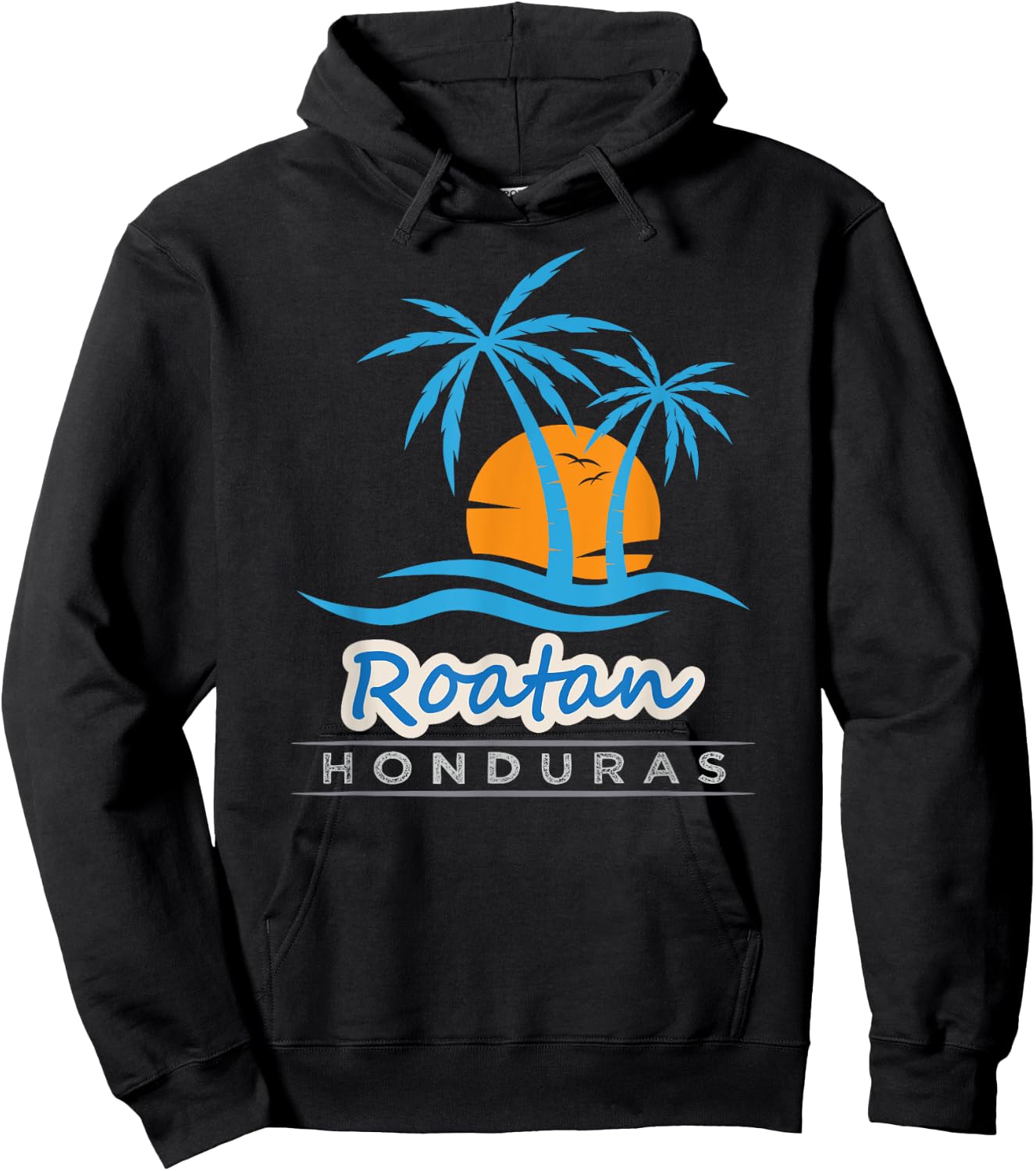 Roatan Beach Shirt - Palm Trees Sunset Honduras Roatan Beach Hoodie - Hoodie | Black
