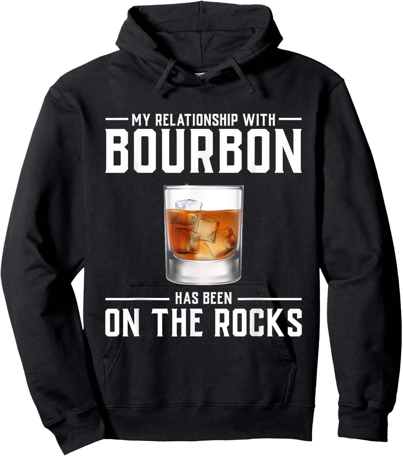 Alcohol Shirt On The Rocks Funny Bourbon Men Women Gift Hoodie - Hoodie | Black