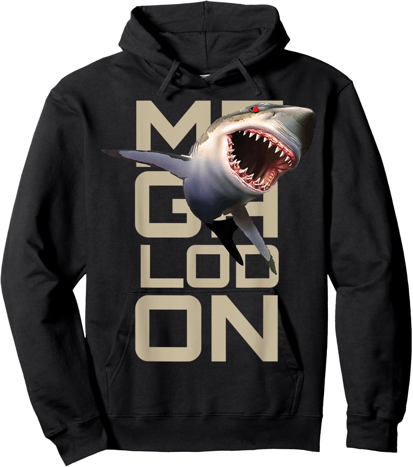 Megalodon Megladon Shark Extinct Biggest Shark Ever Hoodie - Hoodie | Black