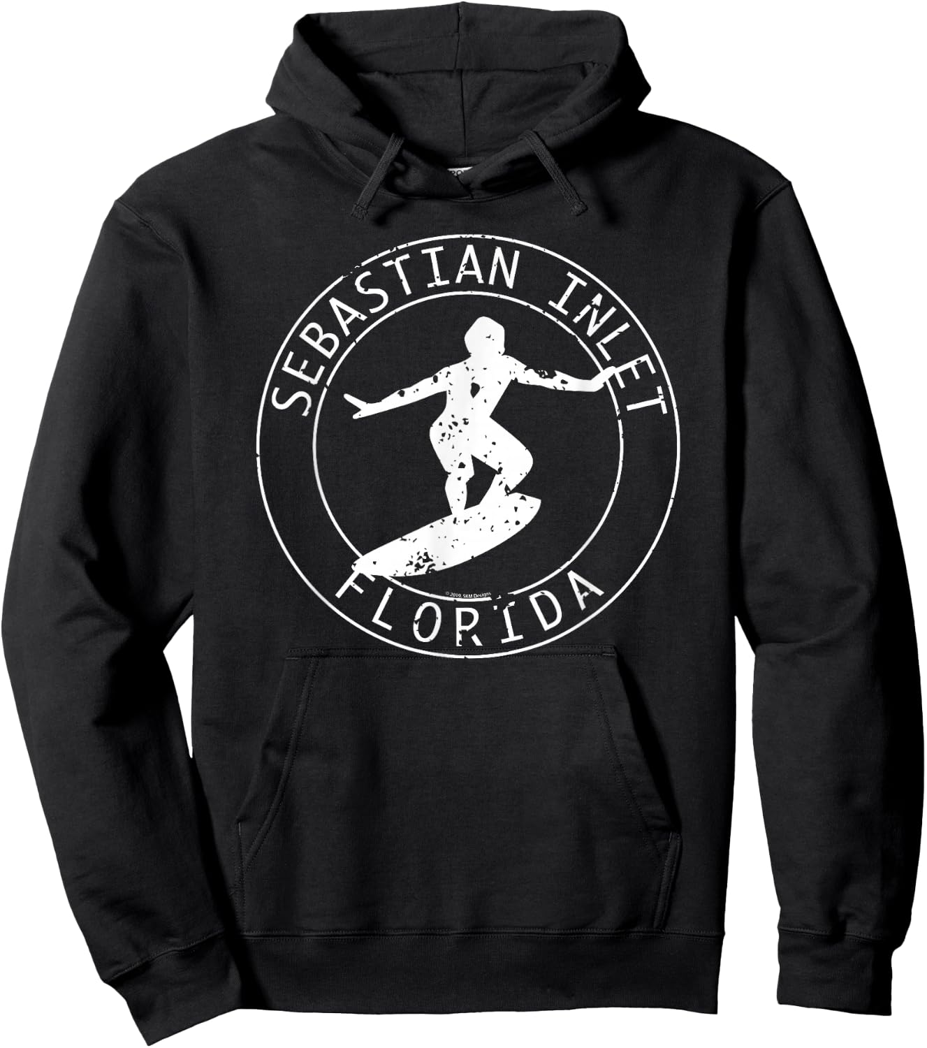 Sebastian Inlet Florida Vintage Surfer Hoodie - Hoodie | Black