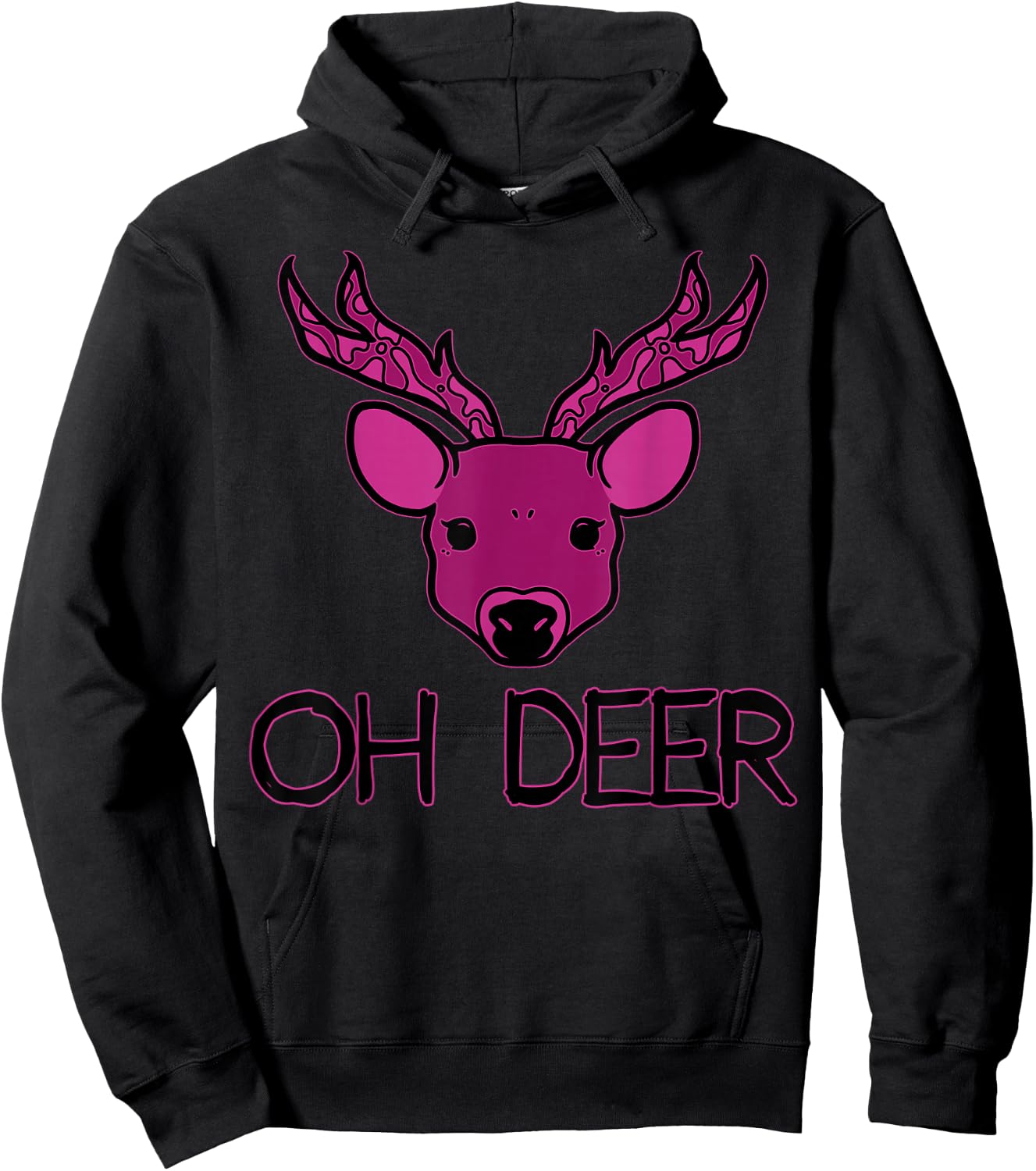 OH DEER Pun OH DEAR Hoodie - Hoodie | Black