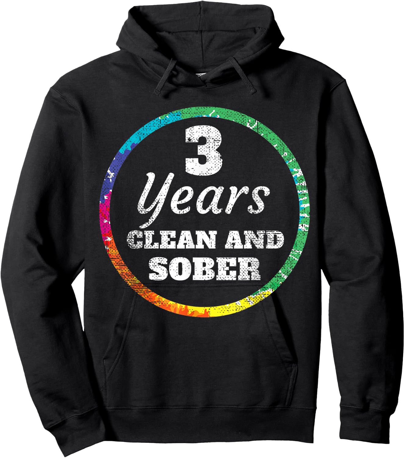 3 Year Clean and Sober Addiction Hoodie - Hoodie | Black