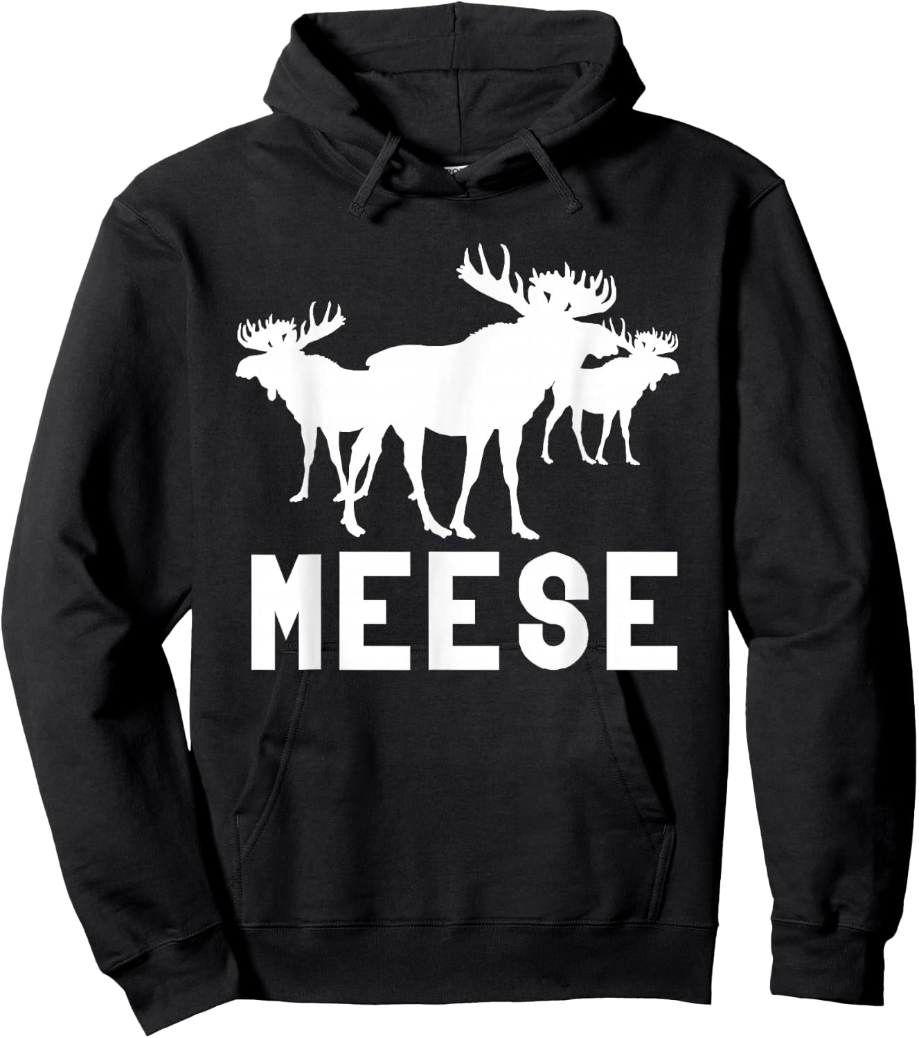 Meese Antlers Love Funny Moose Hoodie - Hoodie | Black