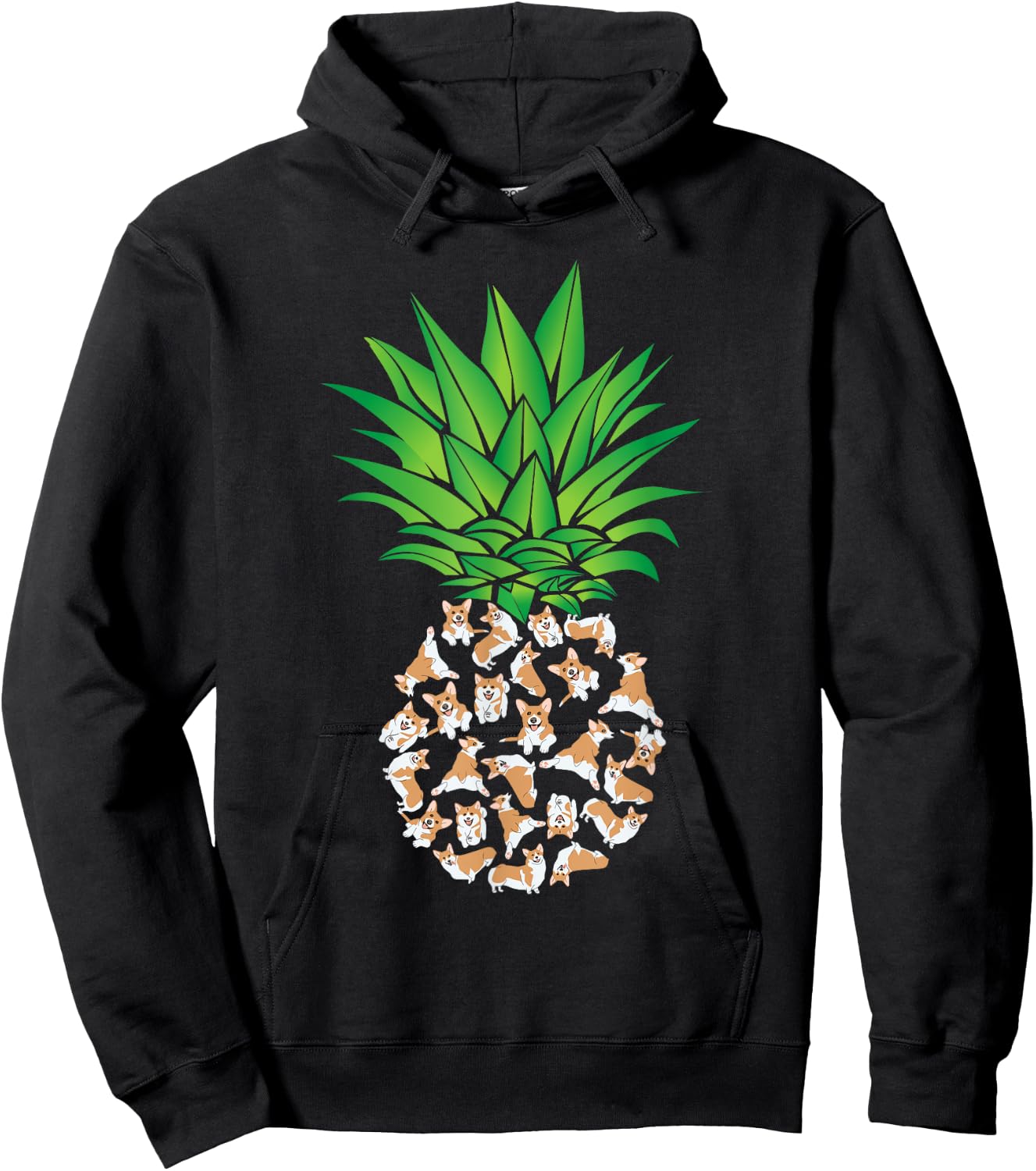 Pembroke Welsh Corgi, Corgi, Pineapple Hoodie - Hoodie | Black