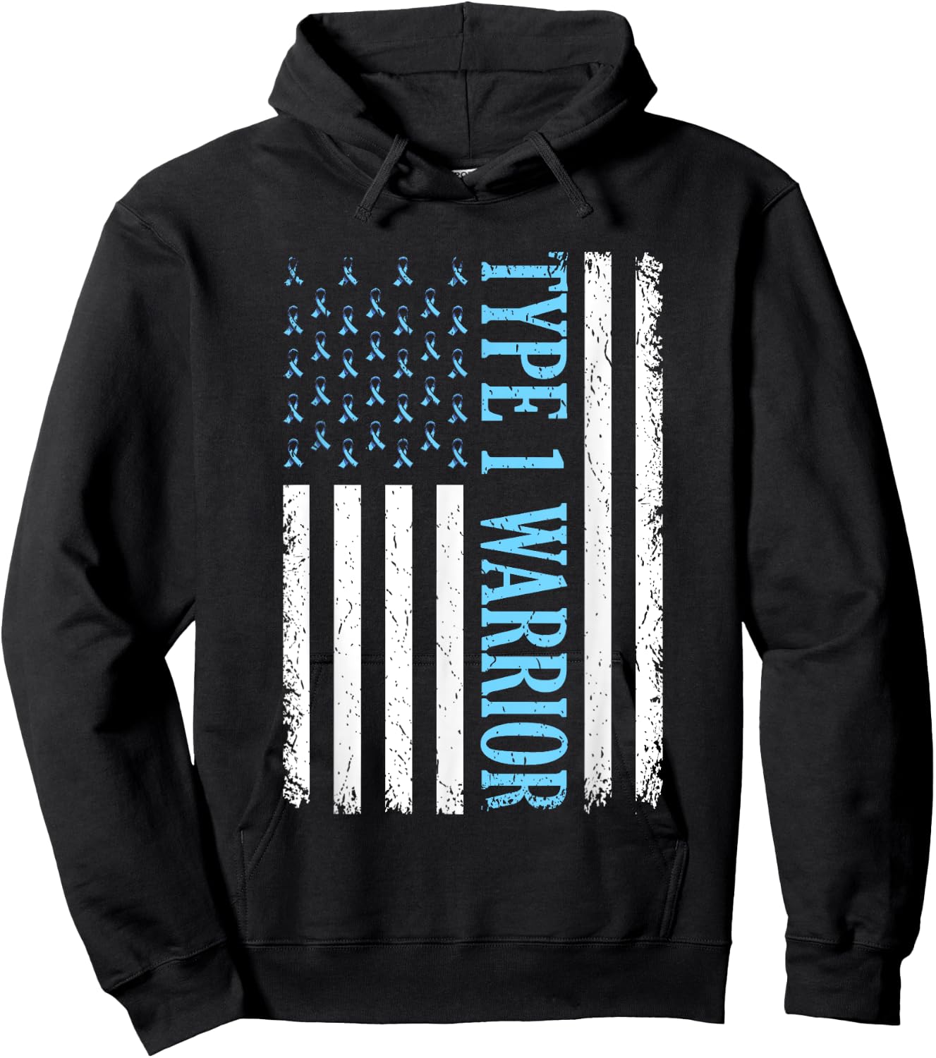Type One Warrior Diabetes Awareness Diabetic Gifts Men Women Hoodie - Hoodie | Black