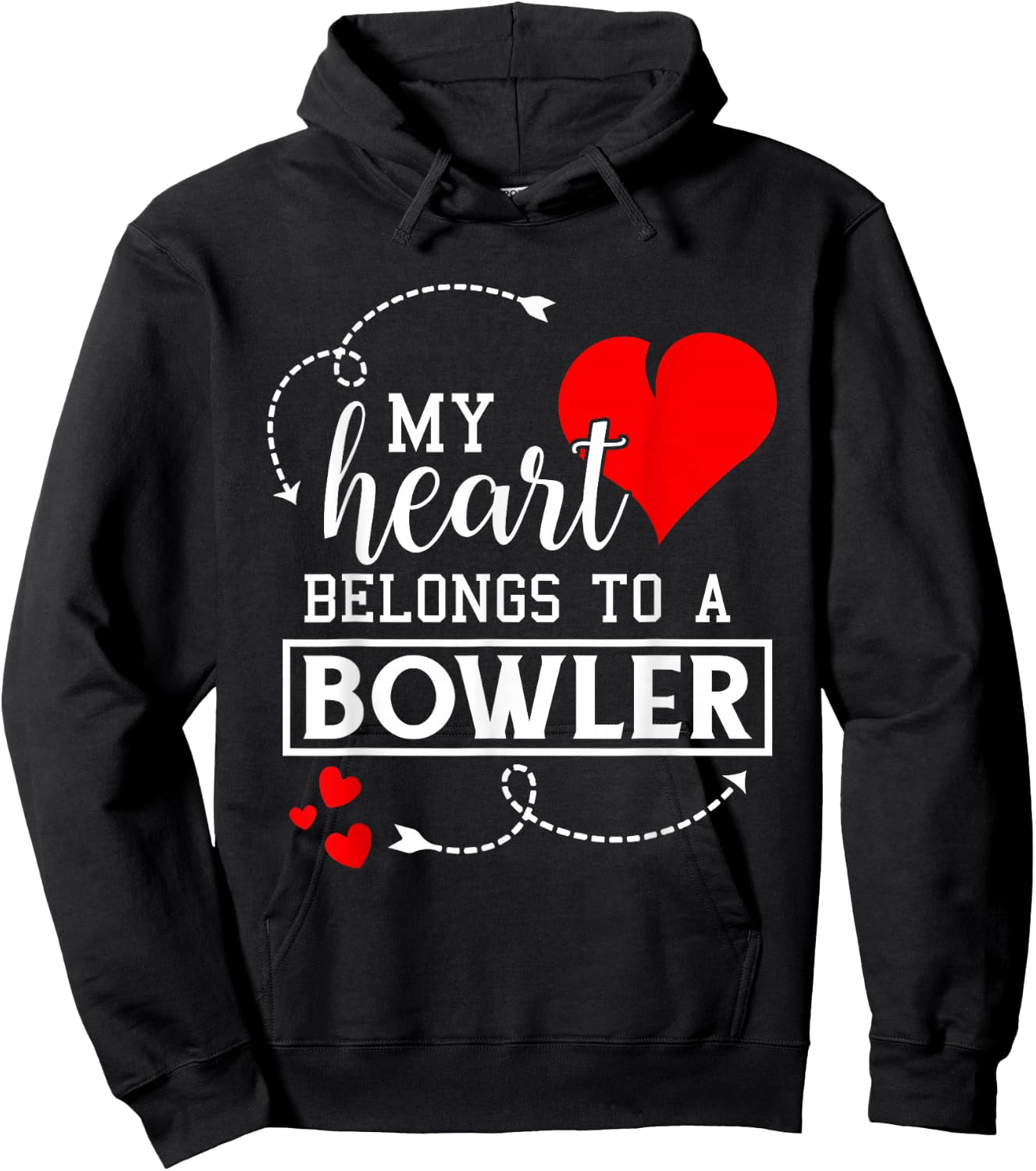 I Love My Bowler Husband Wife Gifts Valentines Day Shirt Hoodie - Hoodie | Black