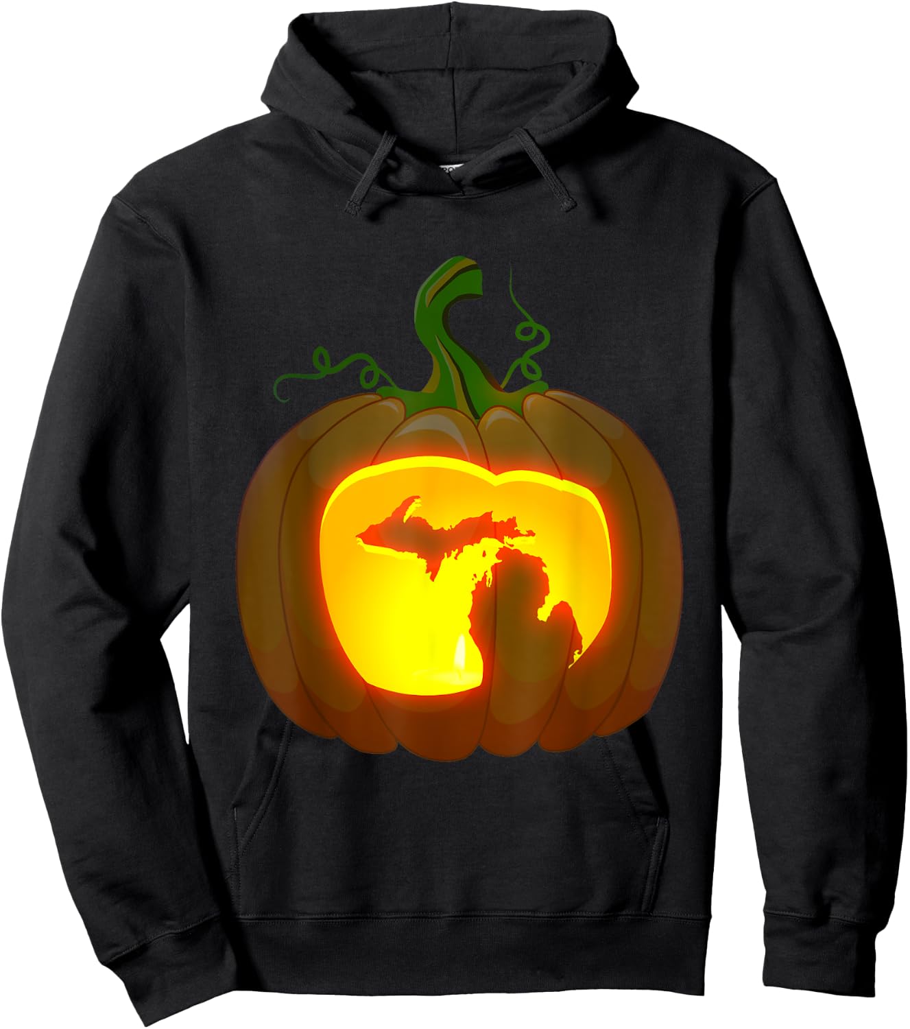 Michigan Halloween Pumpkin Shirt Hoodie - Hoodie | Black