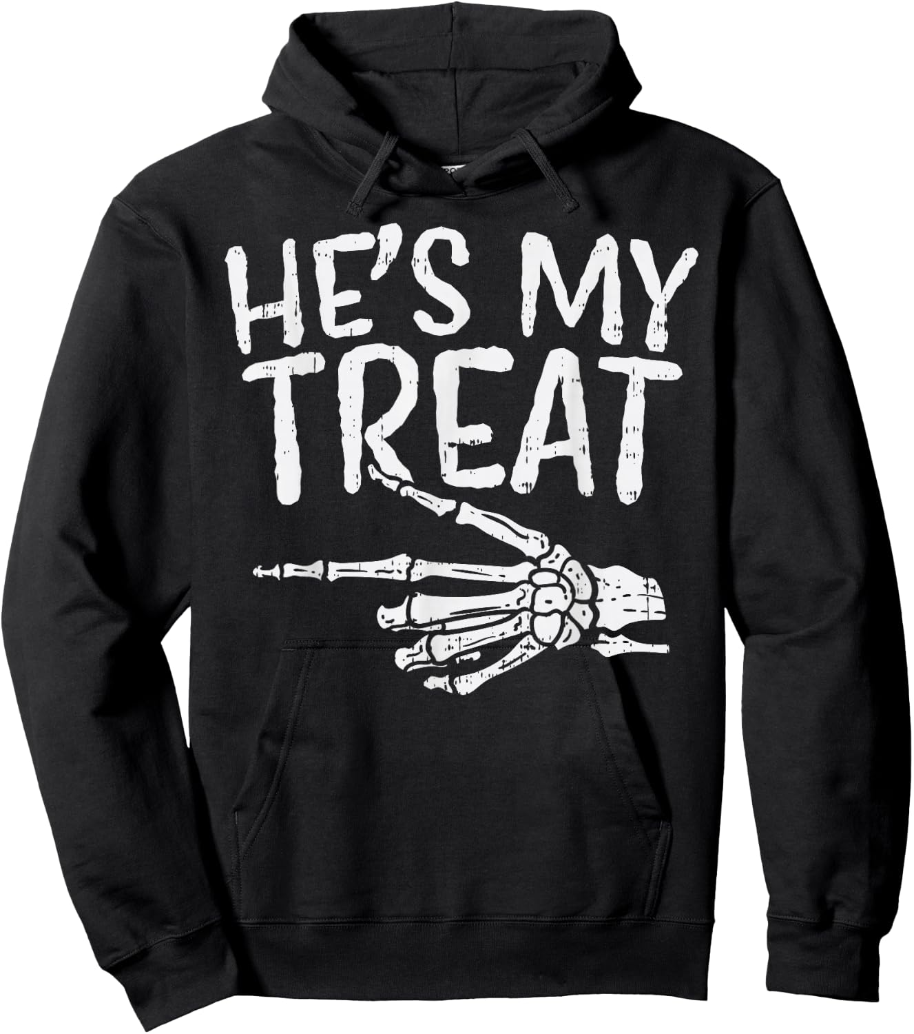 Hes My Treat Skeleton Matching Couple Halloween Costume Hers Hoodie - Hoodie | Black