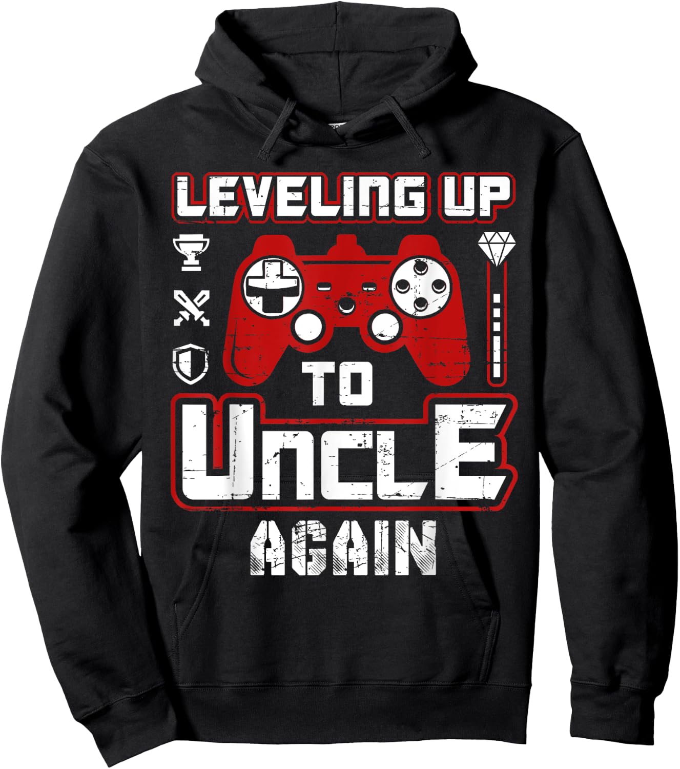 Leveling Up To Uncle Again Pregnancy Announcement Hoodie - Hoodie | Black