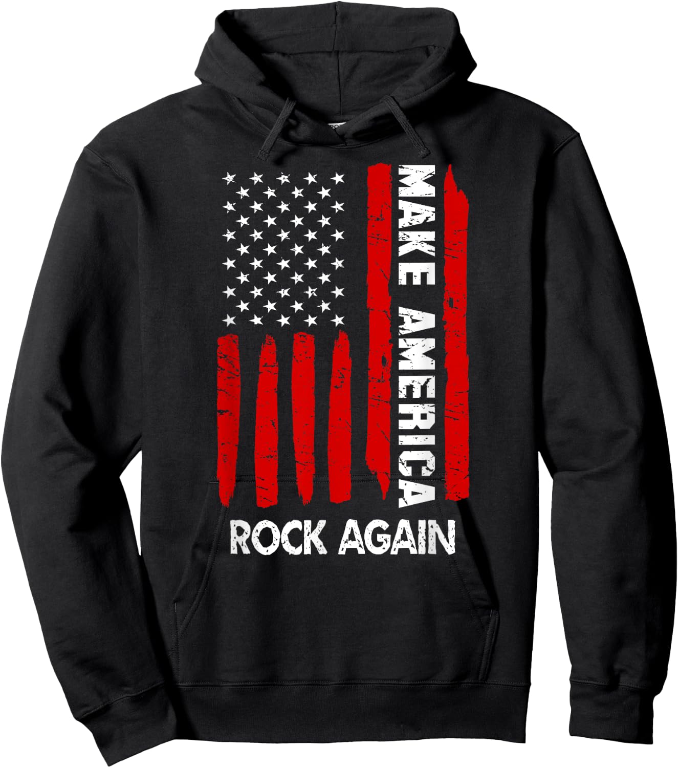 Forth 4th Of July Gift Funny Outfit Make America Rock Again Hoodie - Hoodie | Black