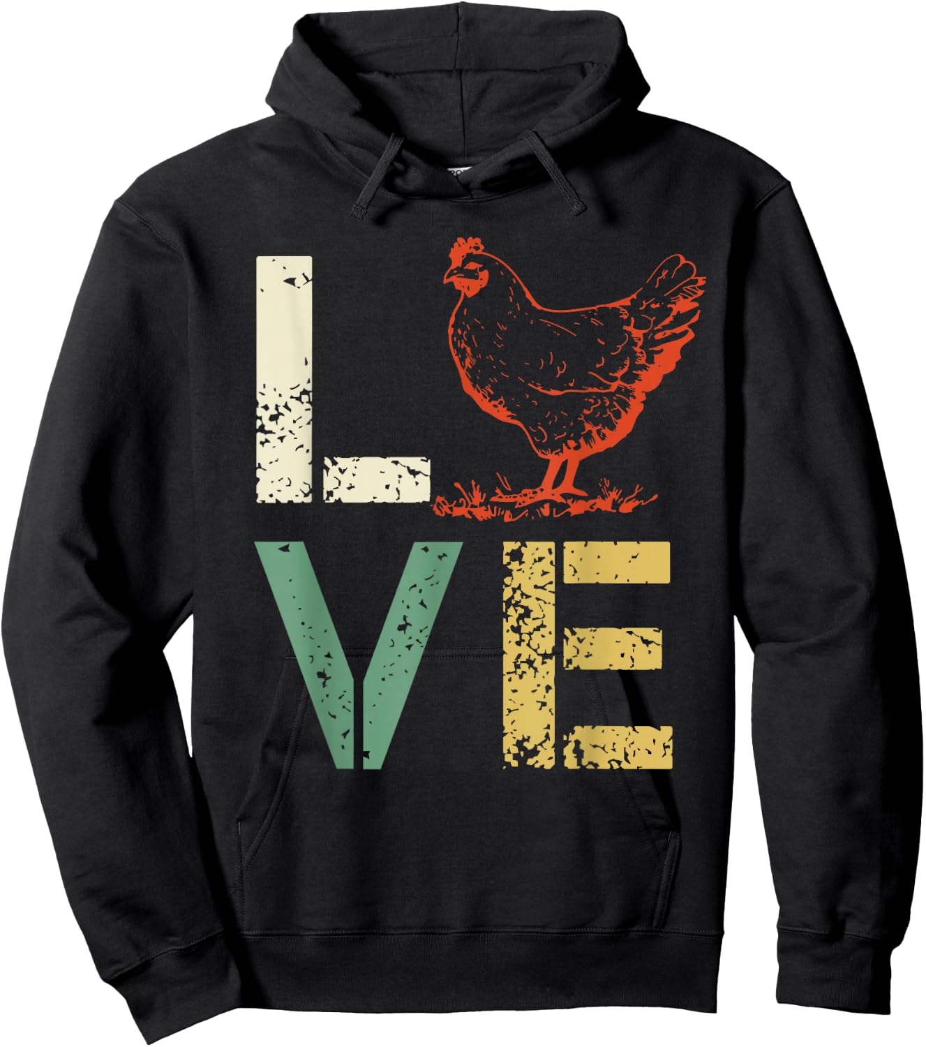 Vintage Chicken - LOVE Poultry Farmer Shirt Gift Hoodie - Hoodie | Black