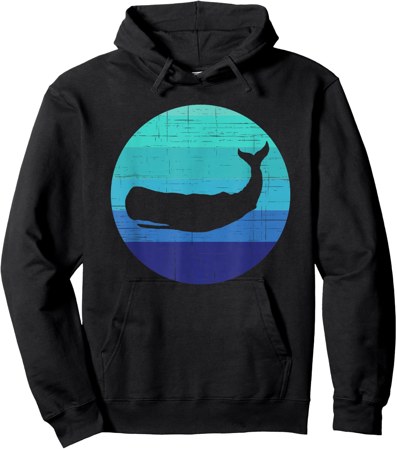 Retro Sunset Sperm Whale Silhouette Hoodie - Hoodie | Black