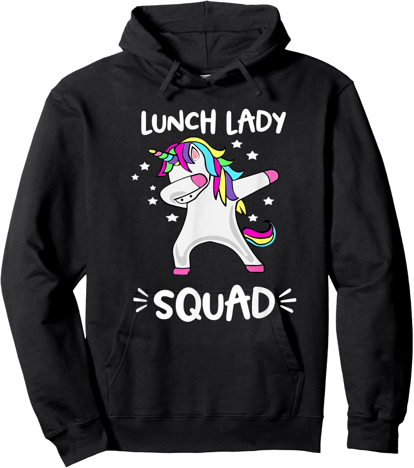 Lunch Lady Squad Dabbing Unicorn Lunch Lady Hoodie - Hoodie | Black
