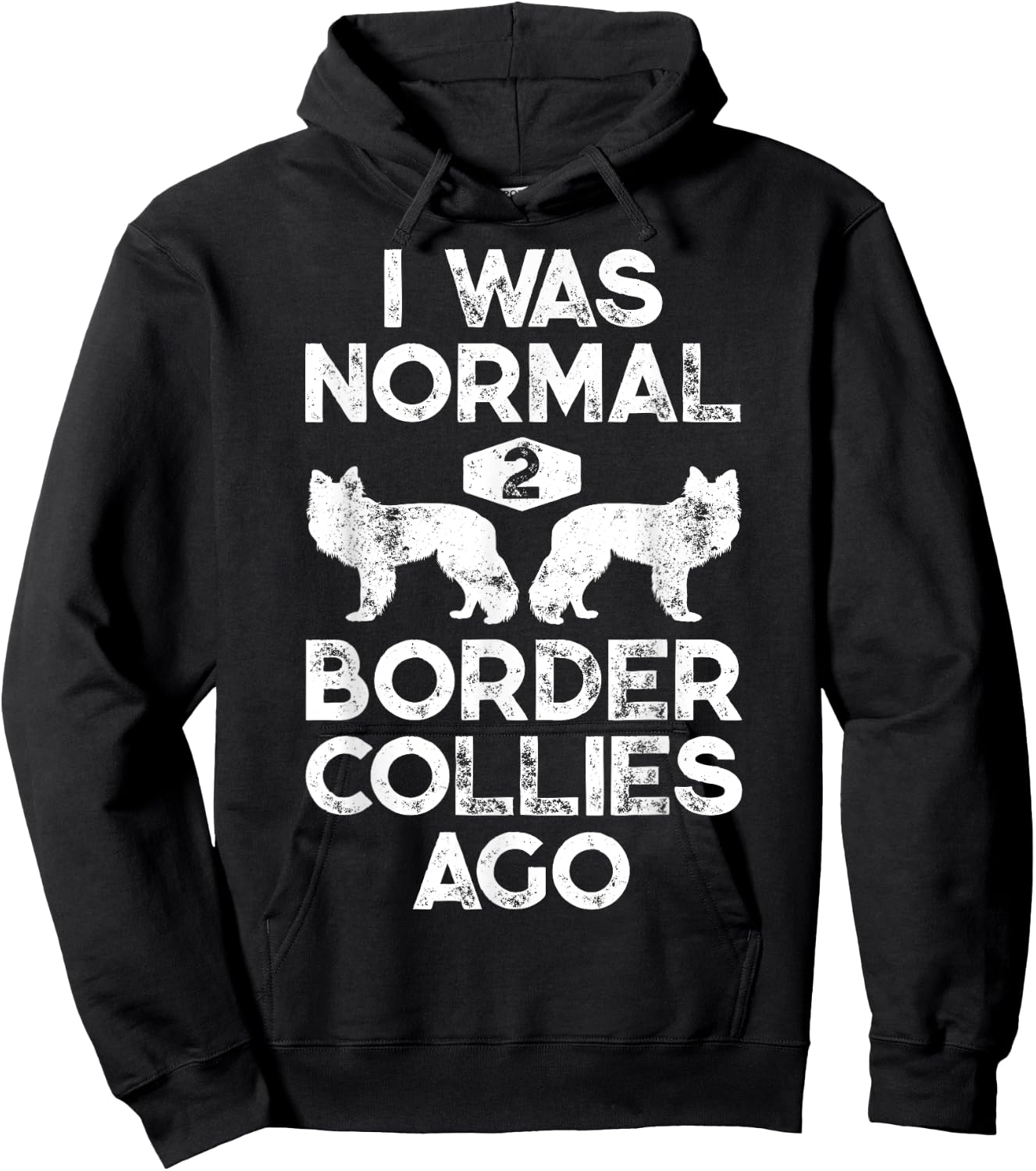 I Was Normal 2 Border Collies Ago Funny Dog Lover Gifts Men Hoodie - Hoodie | Black