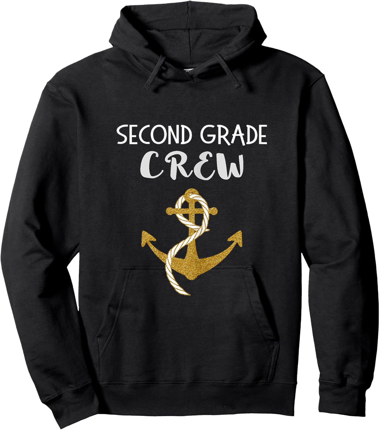 Second Grade Teacher Crew with Anchor for Summer Cruise Girls Kids Hoodie - Hoodie | Black