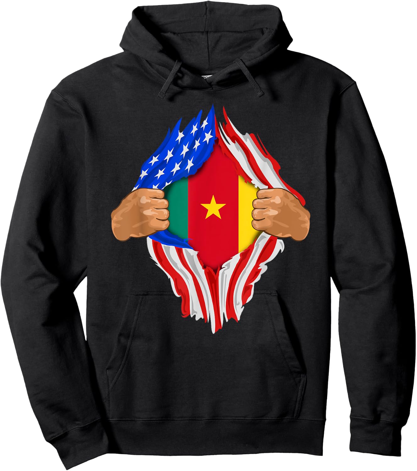 Cameroonian Blood Inside Me | Cameroon Flag Gift Hoodie - Hoodie | Black