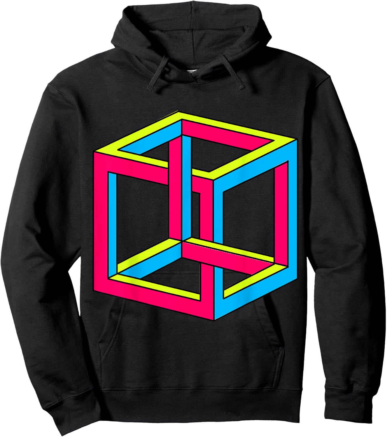 Sheldon Impossible Cube Optical Illusion Art Gift Hoodie - Hoodie | Black