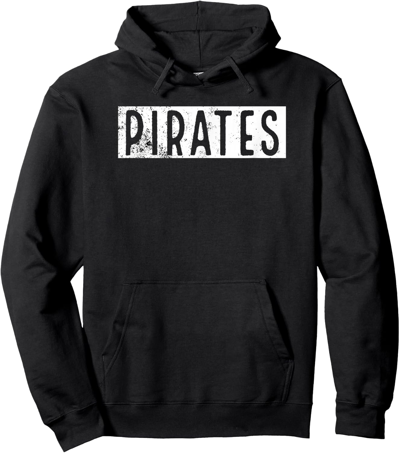 Pirates School Spirit Mascot Distressed Cutout T Shirt Hoodie - Hoodie | Black
