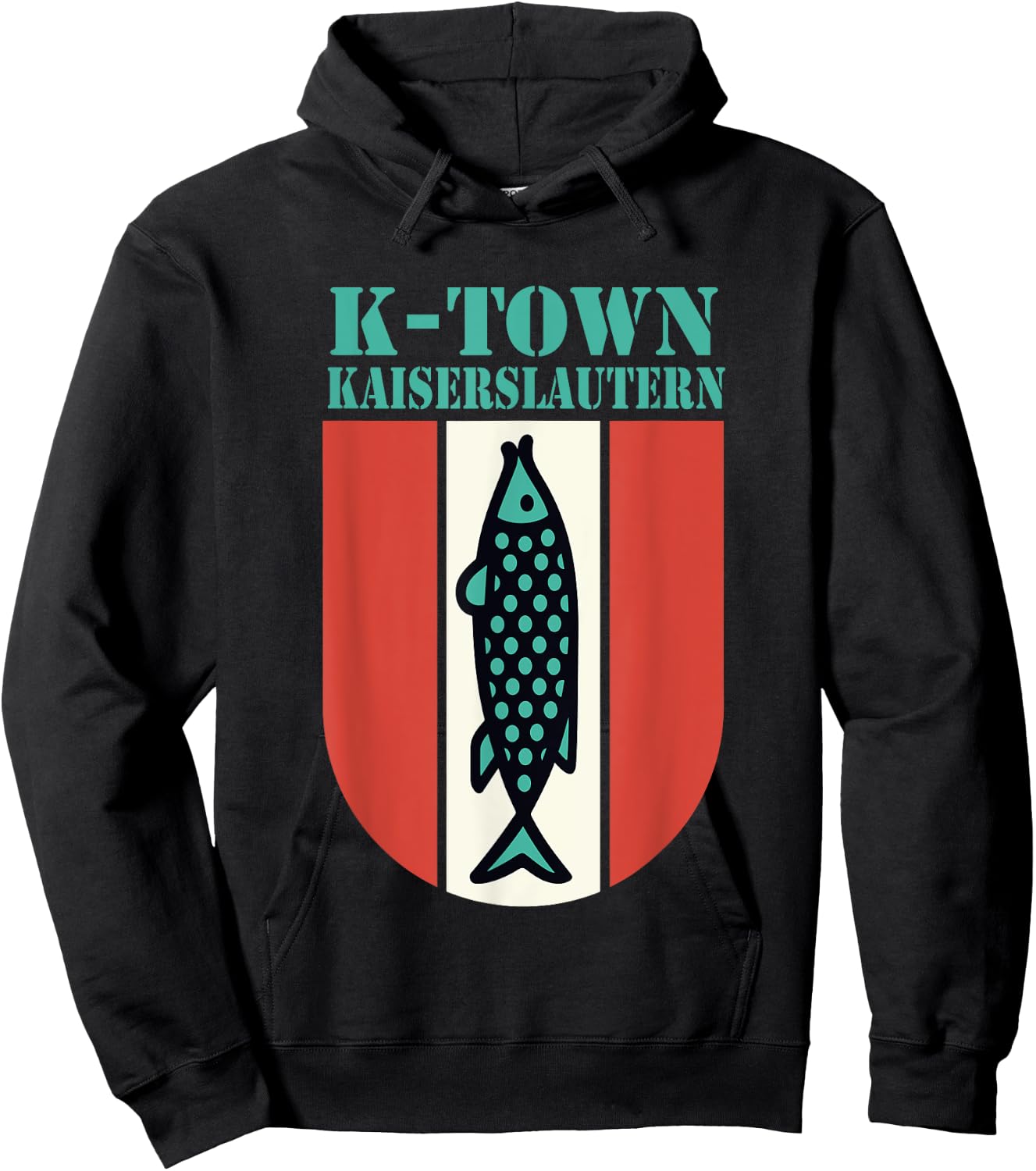K-Town Kaiserslautern Germany Fish Emblem Vintage Hoodie - Hoodie | Black