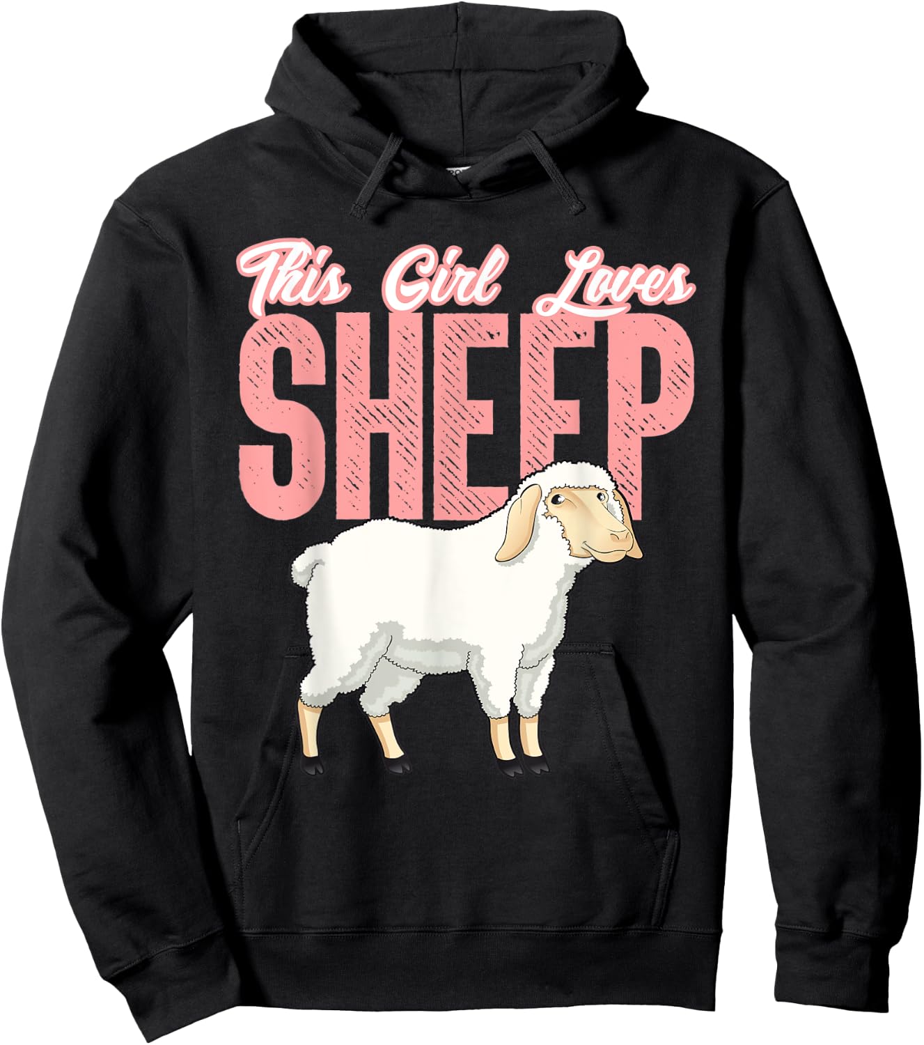 This Girl Loves Sheep Cute Sheep product for Girls and Women Hoodie - Hoodie | Black