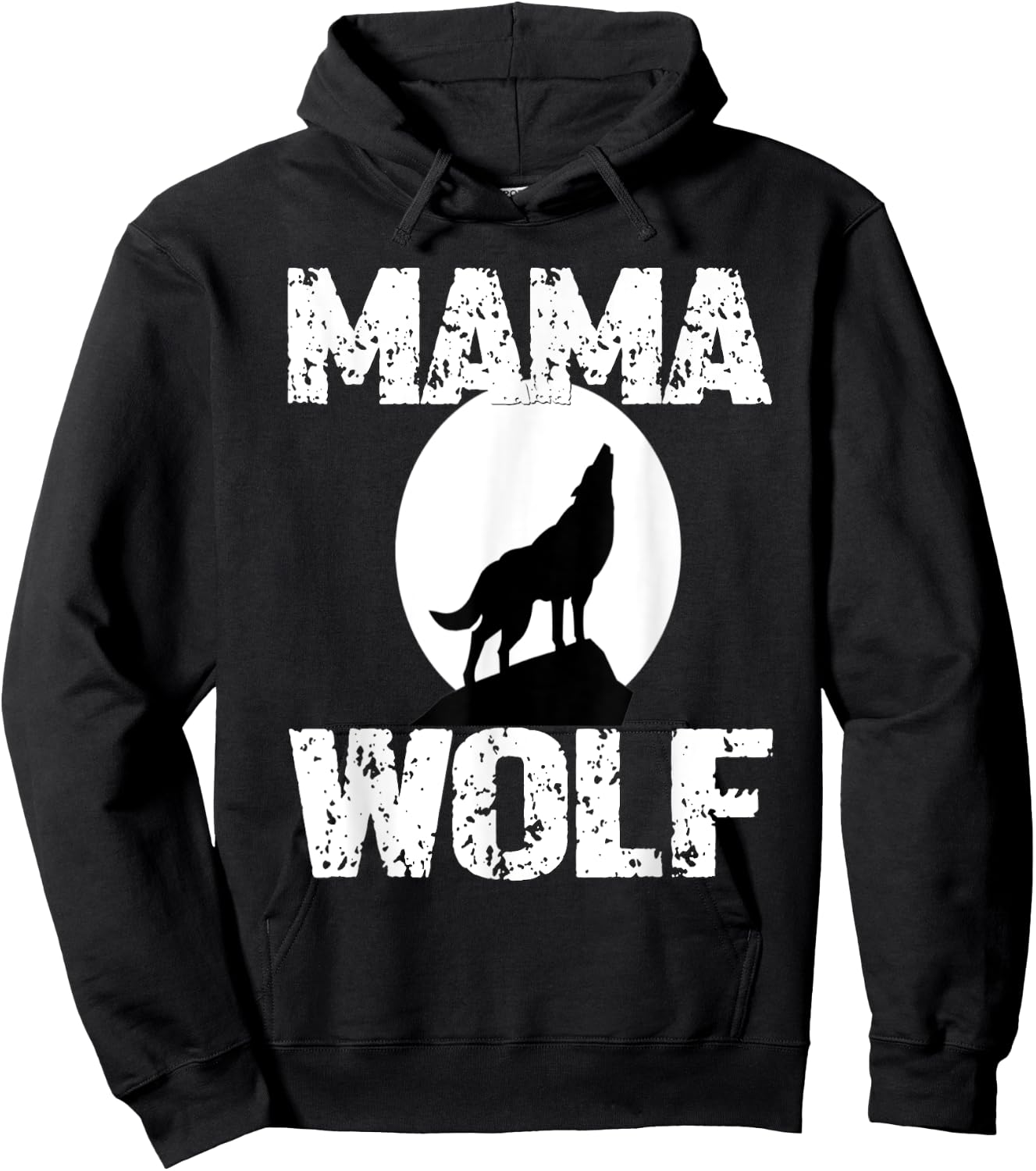 Mama Wolf Matching Family Tribe Wolves Moon Woman Hoodie - Hoodie | Black
