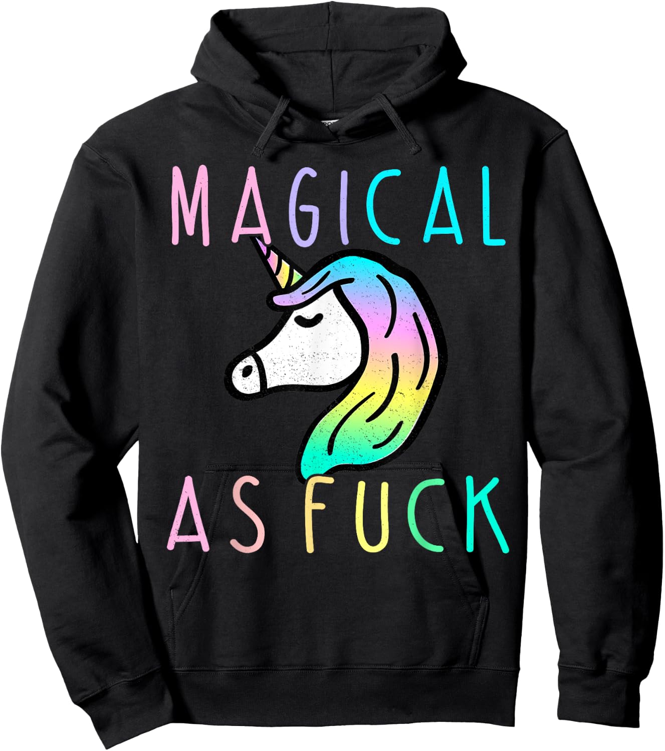 Magical As F Shirt, Magical As Fuck Unicorn Hoodie - Hoodie | Black