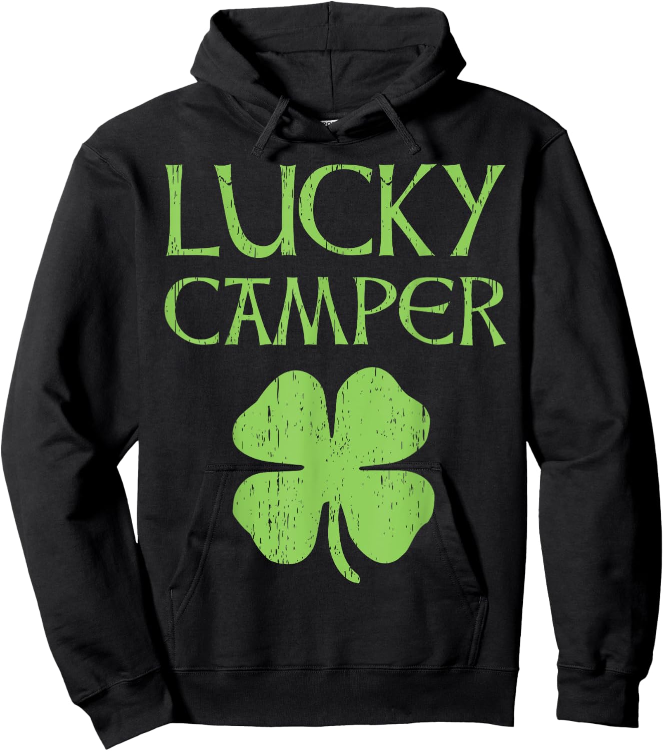 Camping St. Patrick's Day Irish For Lucky Campers Hoodie - Hoodie | Black