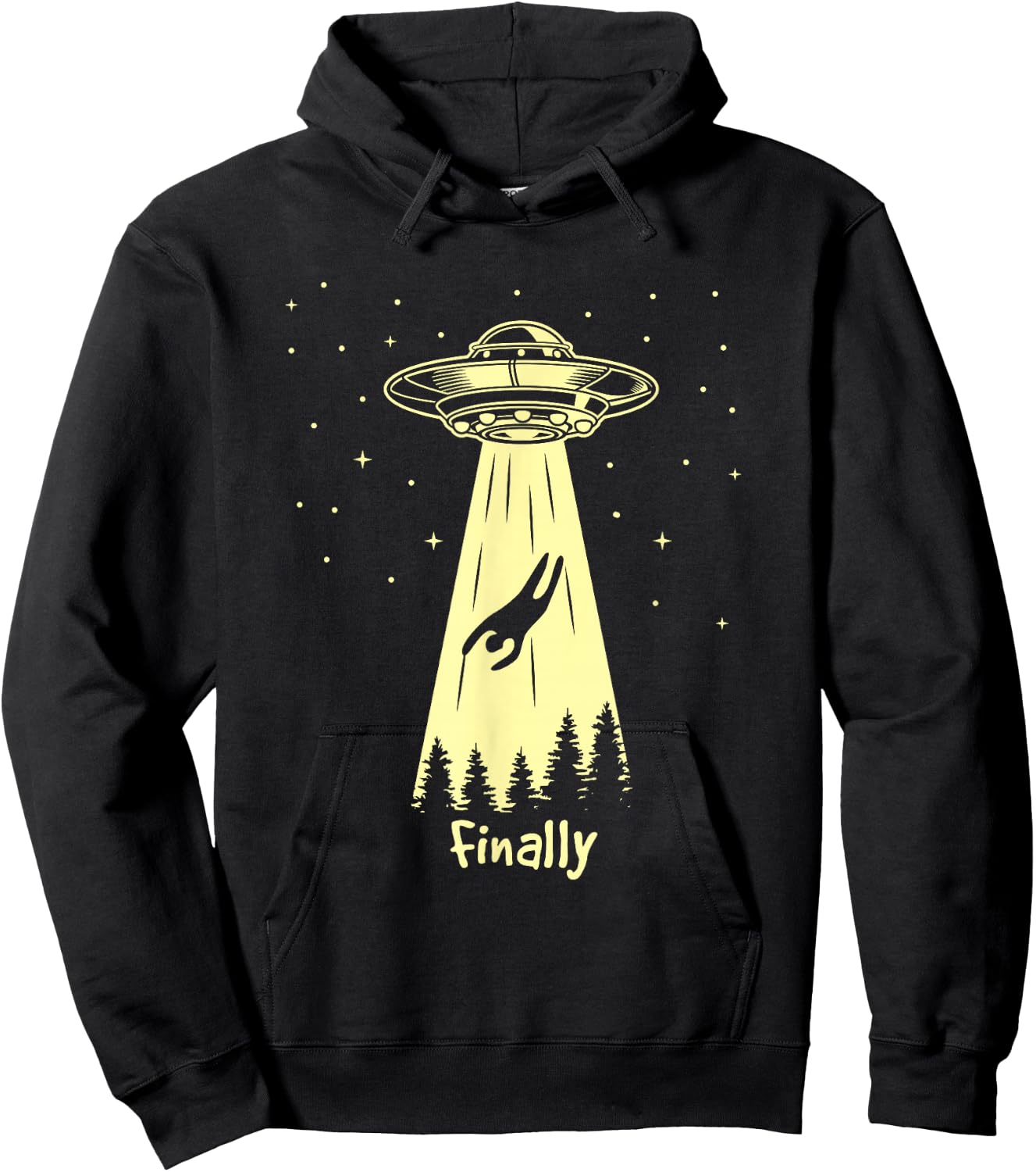 Alien Abduction Finally Aliens Hoodie - Hoodie | Black