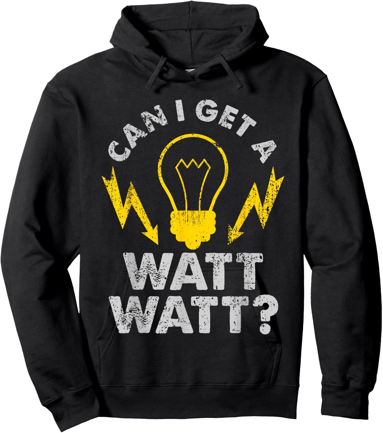 Can I Get A Watt Watt Funny Electrician Hoodie - Hoodie | Black
