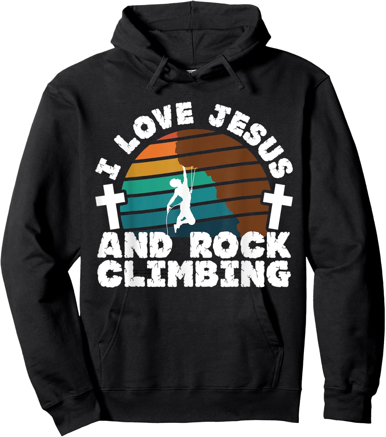I Love Jesus And Rock Climbing Christian Faith Fitness Gift Hoodie - Hoodie | Black