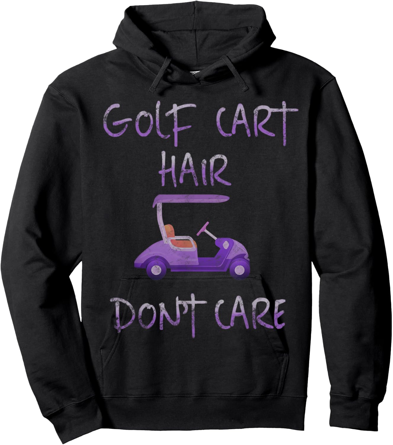 Funny Golf Cart Hair Don't Care Hoodie - Hoodie | Black