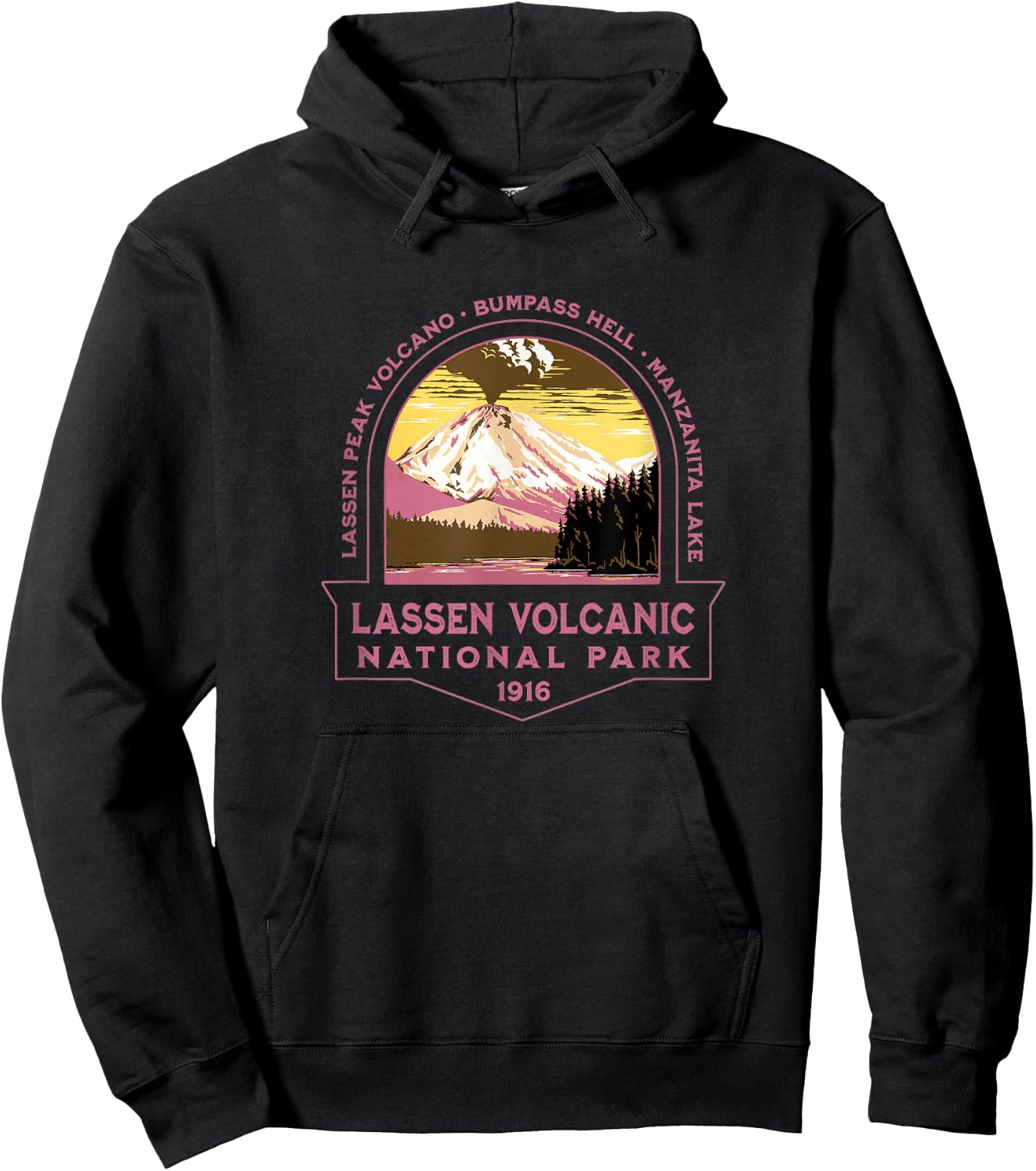 Lassen Volcanic National Park California Vacation Souvenir Hoodie - Hoodie | Black