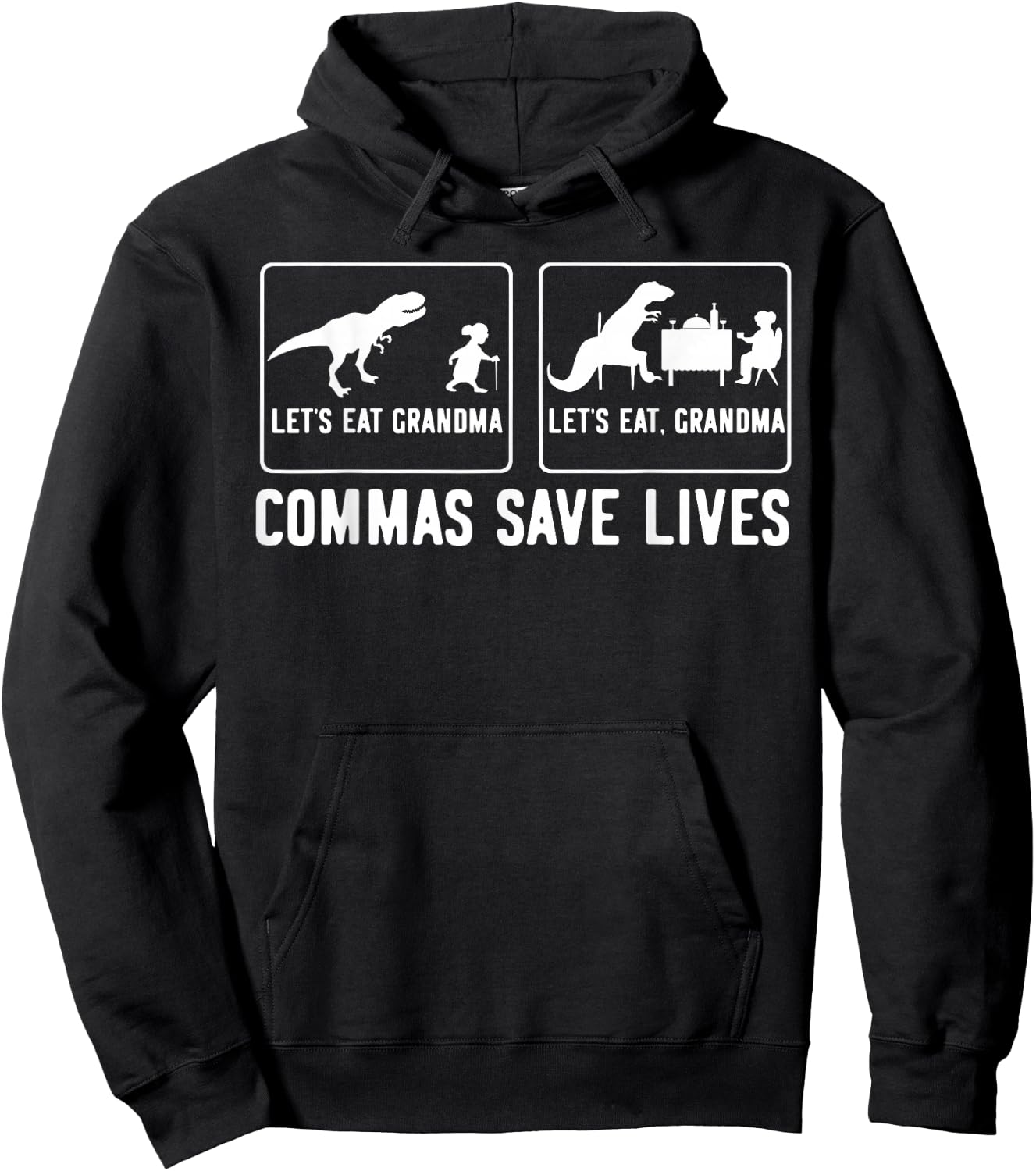 Let's Eat Grandma Let's Eat, Grandma Commas Save Lives Hoodie - Hoodie | Black