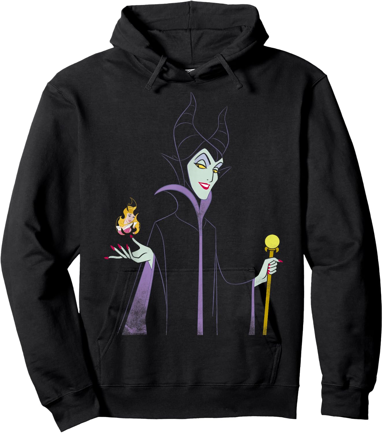 Disney Sleeping Beauty Maleficent Outline Flame Hoodie - Hoodie | Black