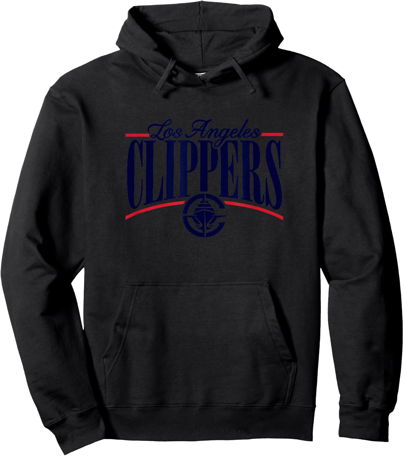NBA - Los Angeles Clippers Logo Arch Red Blue and White Hoodie - Hoodie | Black